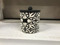 8.5 inch Black & White Stoneware Canister