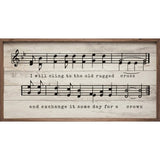 Old Rugged Cross Sheet Music Whitewash: 16 x 8 x 1.5