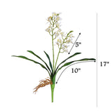 17"Artificial Arachnis Orchid Real Touch Leaves: Yellow