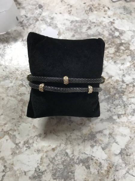 Gold and Black Braided Bracelet