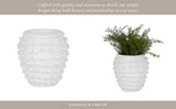 Ceramic Raised Textured Woven Knot Planter - White, 9 in.