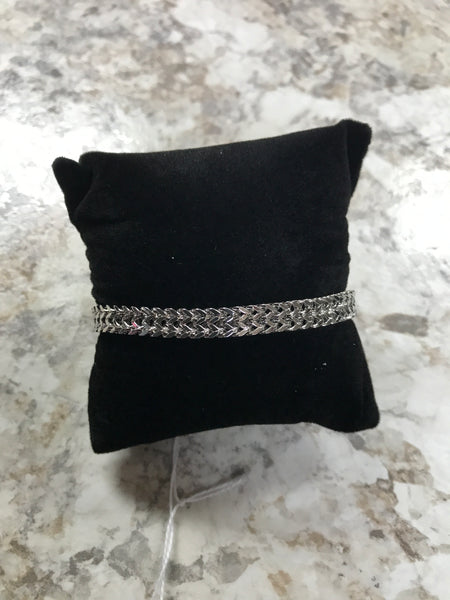 Silver Braided Bracelet with Magnetic Closure