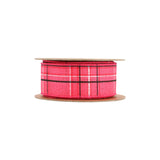 Wired Ribbon | Hot Pink/Spring Plaid | 10 Yard Roll: 2 1/2"