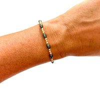 Black & Gold Filled Bracelets: Metallic Black & Gold Textured