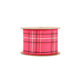 Wired Ribbon | Hot Pink/Spring Plaid | 10 Yard Roll: 1 1/2"