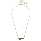 Texas A&M Aggies Enamel Script Necklace in Maroon
