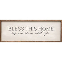 Bless This Home And We Come - White Art Print: 24 x 8 x 1.5