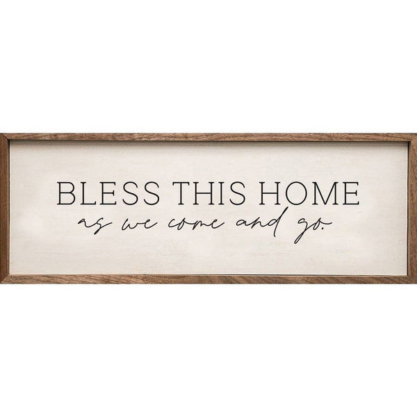 Bless This Home And We Come - White Art Print: 24 x 8 x 1.5