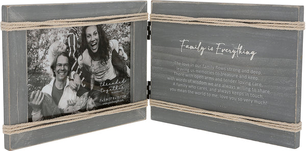 Family is Everything - 8.5" x 6.5" Hinged Sentiment Frame (Holds 7" x 5" Photo)