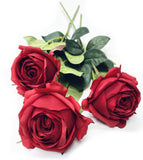 17"-Ultra Realist Real touch Cabbage Rose-Artificial : Off-White