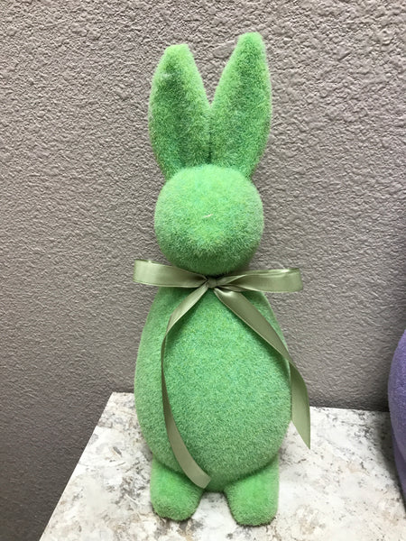 16" Plastic Standing Green Easter Bunny