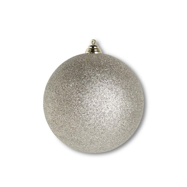 5.5" Champagne Glittered Shatterproof Round Ornament