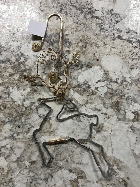 Gold and Silver Reindeer Ornament