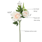 26"-Premium Collection-Real Touch Moisturized Peony Stem: Soft White