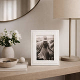 White 5x7 in. Rectangular Marble Border Solid Photo Frame