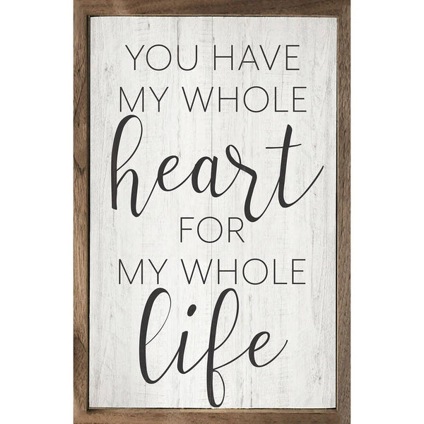 My Whole Heart Whitewash: 10 x 16 x 1.5