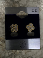 Gold Stud Flower Earrings