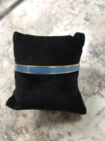 Deep Baby Blue Gold Bangle