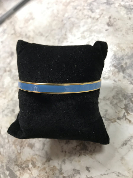 Deep Baby Blue Gold Bangle