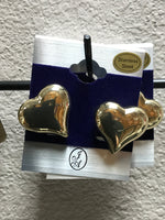 Gold Heart Stud Earrings