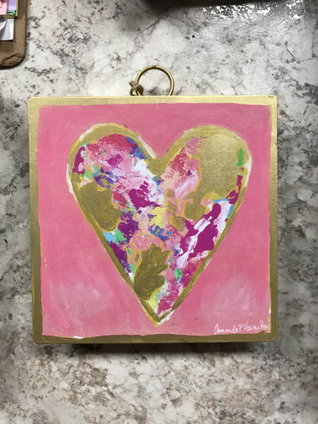 RT Mini Hamilton Pink and Gold Messy Heart