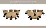 Decorative Bowl - Gold Metal Bubble with Ball Feet, 13 in.