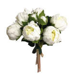 10.5" Real touch artificial Peony bundle-8 Flowers and buds: Navy Blue