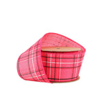Wired Ribbon | Hot Pink/Spring Plaid | 10 Yard Roll: 2 1/2"