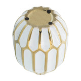 Decorative Vase - White/Gold Ceramic Bud Abstract, 8 in.
