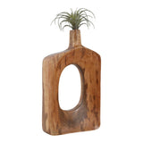 Decorative Vase - Natural Solid Wood Cut-Out Center, 14 in.