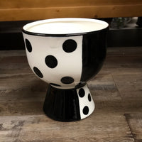 Black and white polka dot vase