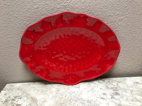 Perlette Red Oval Platter