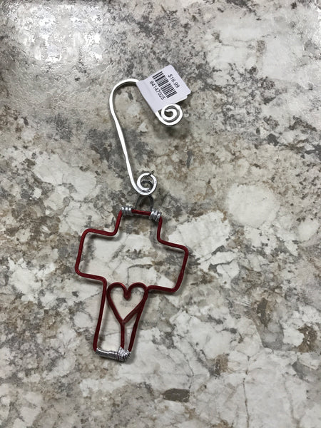 Red Cross Heart Ornament