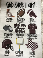 A&M God Says I am Tea Towel