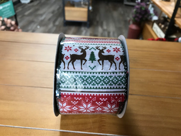 Deer Christmas Ribbon