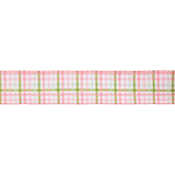 2 1/2" Wired Ribbon | Pink and Green Checked Plaid | 10 Yard Roll