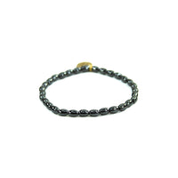 Black & Gold Filled Bracelets: Matte Flat Black