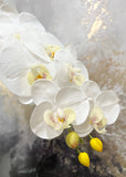 36" Real touch Phalaenopsis Orchid-Large bloom 9 Flowers: Pure white