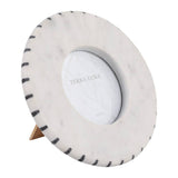 Photo Frame - White/Black Marble Wood with Inlay, 4x4 in.