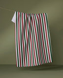 Ribbon Green Red Tea Towel