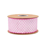 2 1/2" Wired Ribbon | Bold Hot Pink/White Woven | 10 Yard Roll