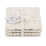 Perlette Gift Cream Melamine Set of 4 Square Canape Plates