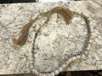 Clay Garland With Double Tassel (White Washed)