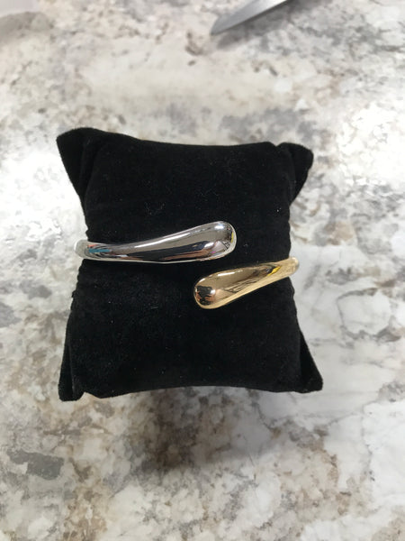 Silver Gold Raindrop Bangle