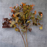 30" Rich Fall Tone Faux Eucalyptus Spray-150 Abundant Leaves: Fall Green