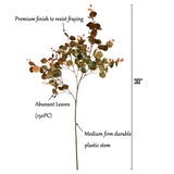 30" Rich Fall Tone Faux Eucalyptus Spray-150 Abundant Leaves: Fall Green