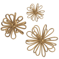 Gold Iron Spherical Flower Statuaries - Medium