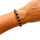 Black & Gold Filled Bracelets: Metallic Black & Gold Textured