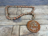 Great Buy-WH-Clay Rosary-Beads-Medallion-24-36-Green-Mint