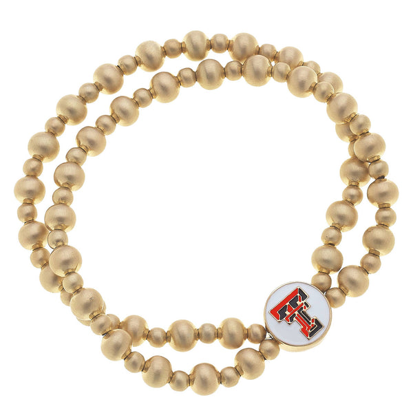 Texas Tech Red Raiders 2-Row Ball Bead Stretch Bracelet